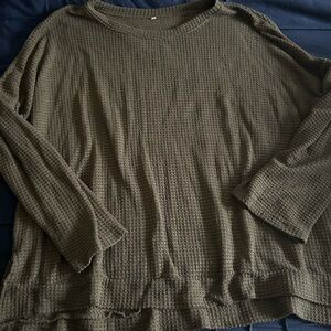 Chunky Olive Knit Sweater 4XL